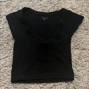 Urban Outfitters Black Tie-Front Crop Top
